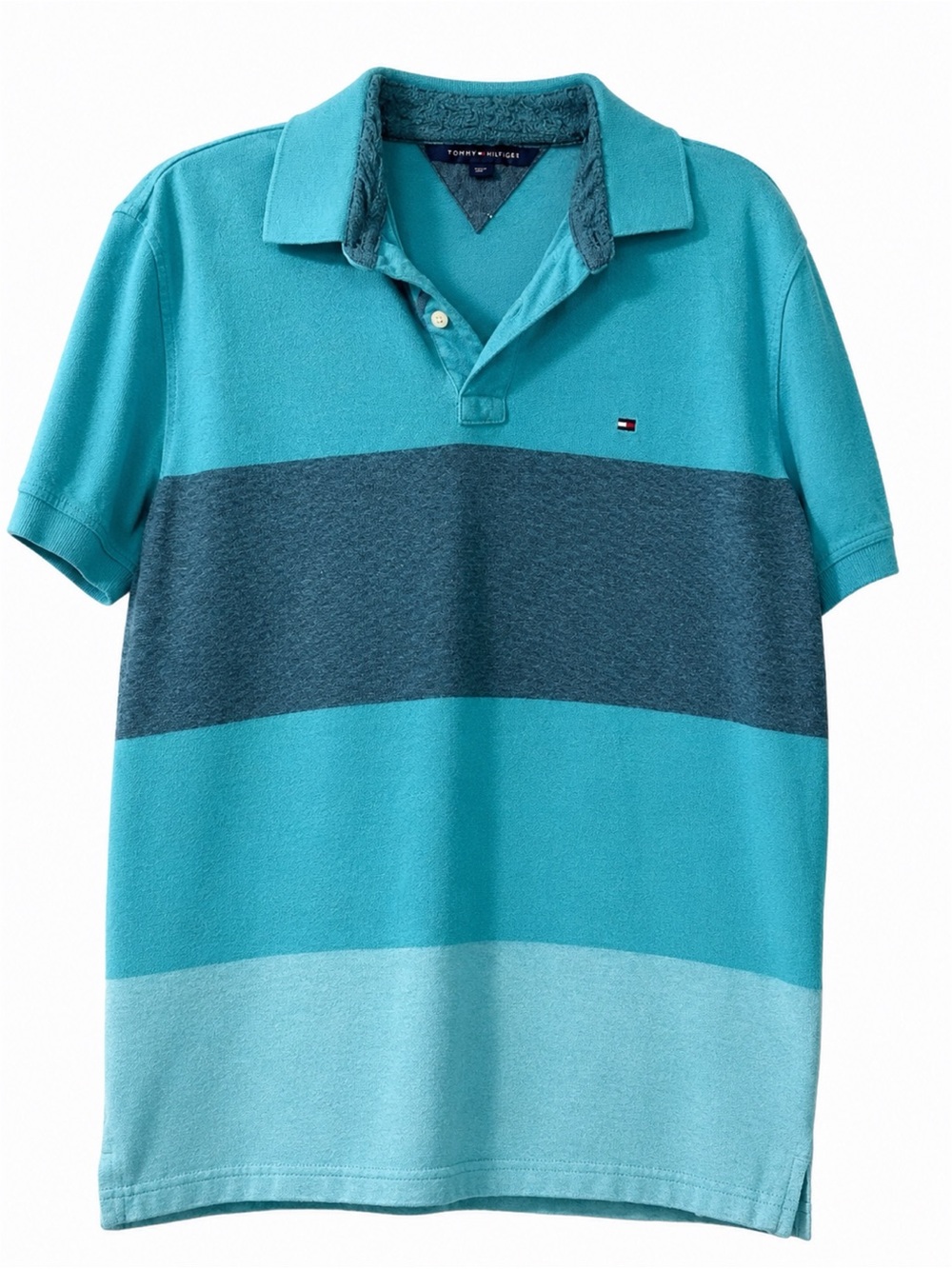 Tommy Hilfiger Colorblock Stripe Polo Shirt Mens Short Sleeve